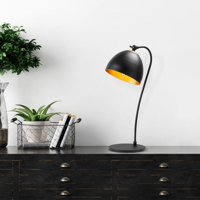 Opviq Lámpara de mesa Negro y Dorado Opviq Lámpara de mesa Negro y Dorado